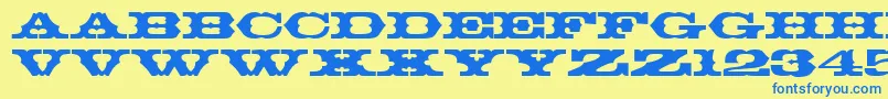Police ThunderbirdRegularDb – polices bleues sur fond jaune
