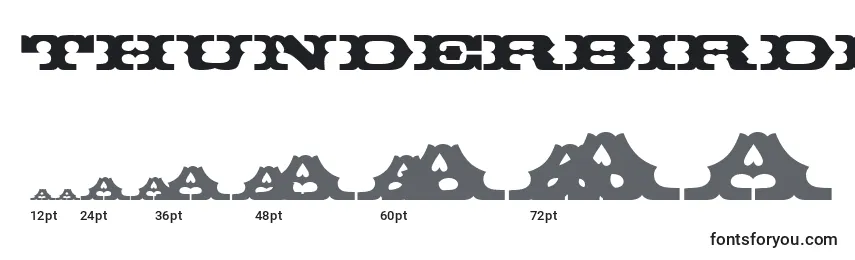 Größen der Schriftart ThunderbirdRegularDb