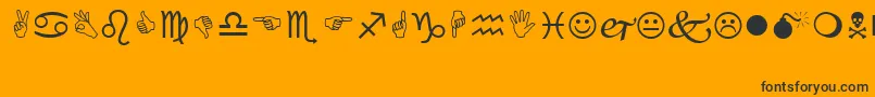 Wingding Font – Black Fonts on Orange Background