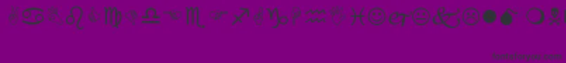 fuente Wingding – Fuentes Negras Sobre Fondo Morado