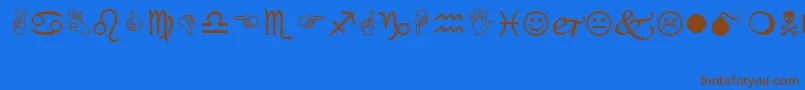 Wingding Font – Brown Fonts on Blue Background