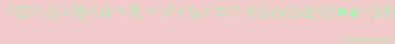 Wingding Font – Green Fonts on Pink Background
