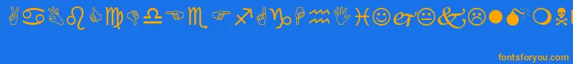 Wingding Font – Orange Fonts on Blue Background