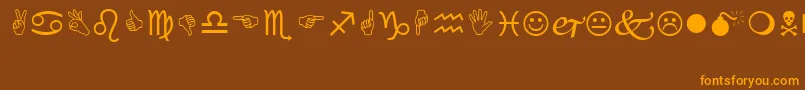 Wingding Font – Orange Fonts on Brown Background