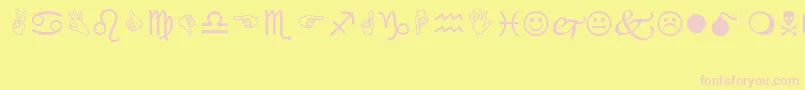 Wingding Font – Pink Fonts on Yellow Background