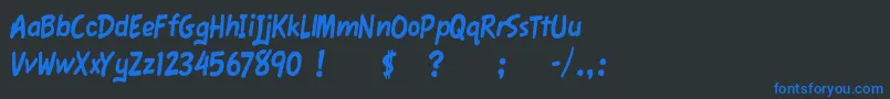 Шрифт FawnScript – синие шрифты на чёрном фоне