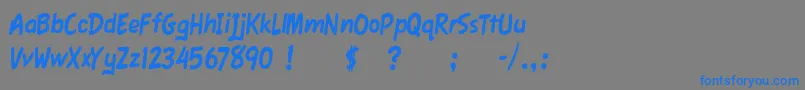 フォントFawnScript – 灰色の背景に青い文字