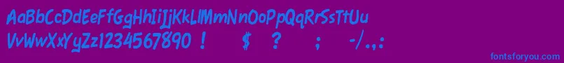 FawnScript Font – Blue Fonts on Purple Background