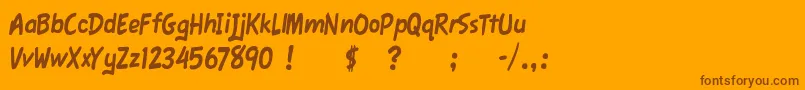 FawnScript Font – Brown Fonts on Orange Background