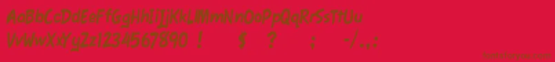 フォントFawnScript – 赤い背景に茶色の文字