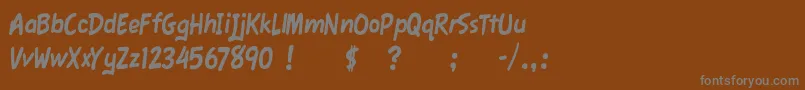 フォントFawnScript – 茶色の背景に灰色の文字