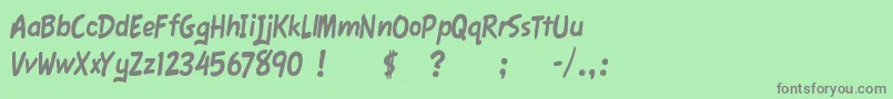 フォントFawnScript – 緑の背景に灰色の文字