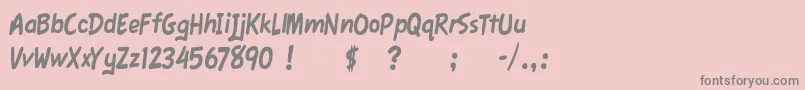 フォントFawnScript – ピンクの背景に灰色の文字