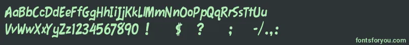 フォントFawnScript – 黒い背景に緑の文字