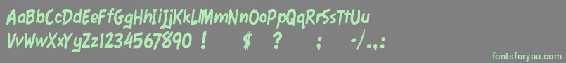 フォントFawnScript – 灰色の背景に緑のフォント