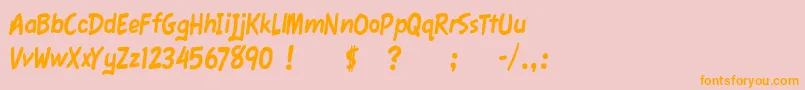 FawnScript Font – Orange Fonts on Pink Background