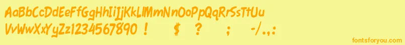 FawnScript Font – Orange Fonts on Yellow Background