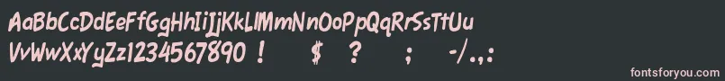 フォントFawnScript – 黒い背景にピンクのフォント
