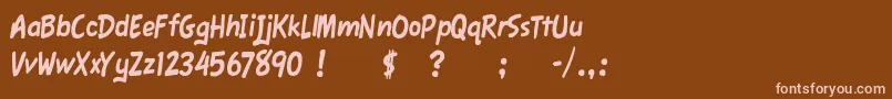 フォントFawnScript – 茶色の背景にピンクのフォント
