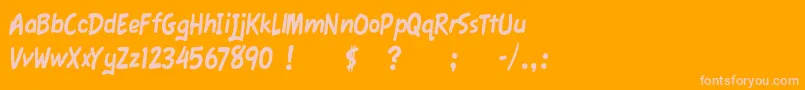 FawnScript Font – Pink Fonts on Orange Background