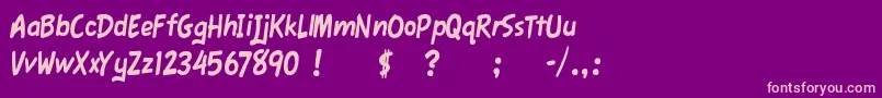 フォントFawnScript – 紫の背景にピンクのフォント