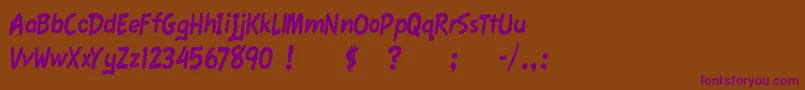 FawnScript Font – Purple Fonts on Brown Background