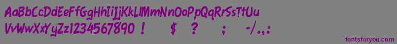 フォントFawnScript – 紫色のフォント、灰色の背景