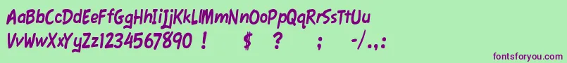 FawnScript Font – Purple Fonts on Green Background