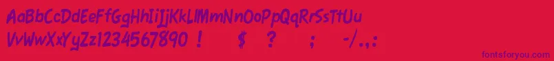 FawnScript Font – Purple Fonts on Red Background