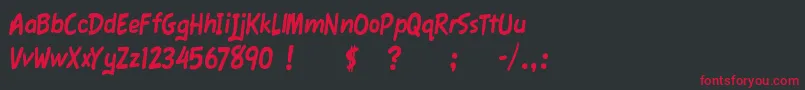 Шрифт FawnScript – красные шрифты на чёрном фоне