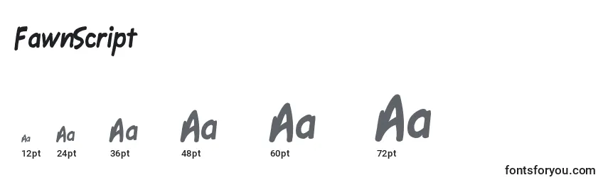 Größen der Schriftart FawnScript