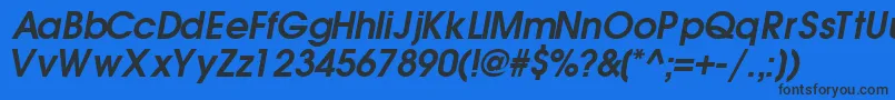 TrendexsskBoldItalic Font – Black Fonts on Blue Background