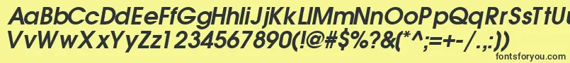 TrendexsskBoldItalic Font – Black Fonts on Yellow Background