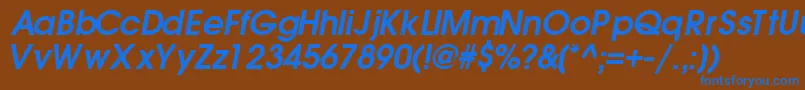 TrendexsskBoldItalic Font – Blue Fonts on Brown Background