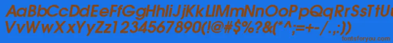 Шрифт TrendexsskBoldItalic – коричневые шрифты на синем фоне