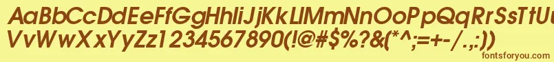 TrendexsskBoldItalic Font – Brown Fonts on Yellow Background