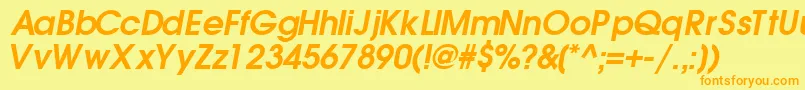 TrendexsskBoldItalic Font – Orange Fonts on Yellow Background