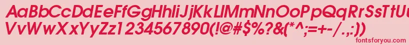 TrendexsskBoldItalic Font – Red Fonts on Pink Background