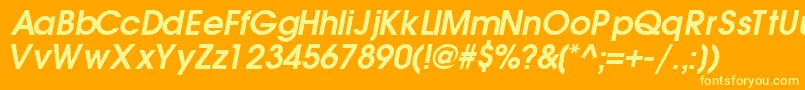 TrendexsskBoldItalic Font – Yellow Fonts on Orange Background