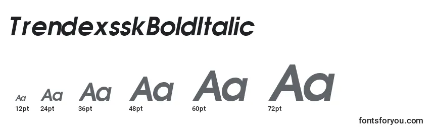 TrendexsskBoldItalic Font Sizes
