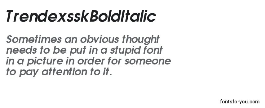 Review of the TrendexsskBoldItalic Font