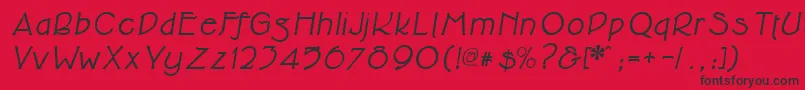 Fonte Cupolabolditalic – fontes pretas em um fundo vermelho