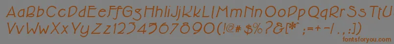 Czcionka Cupolabolditalic – brązowe czcionki na szarym tle