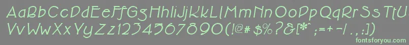 Cupolabolditalic Font – Green Fonts on Gray Background
