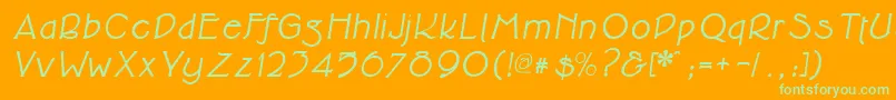 Cupolabolditalic-Schriftart – Grüne Schriften auf orangefarbenem Hintergrund