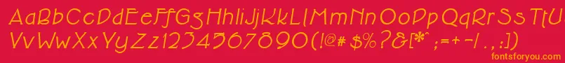 Cupolabolditalic Font – Orange Fonts on Red Background