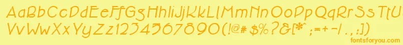 Fonte Cupolabolditalic – fontes laranjas em um fundo amarelo