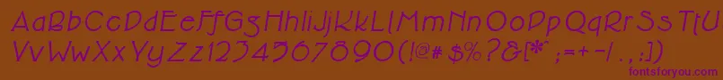 Cupolabolditalic Font – Purple Fonts on Brown Background