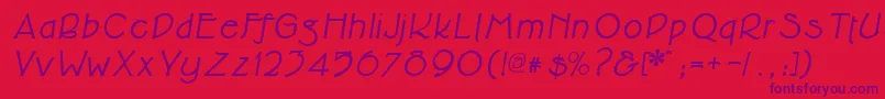Cupolabolditalic Font – Purple Fonts on Red Background