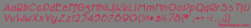 Шрифт Cupolabolditalic – красные шрифты на сером фоне